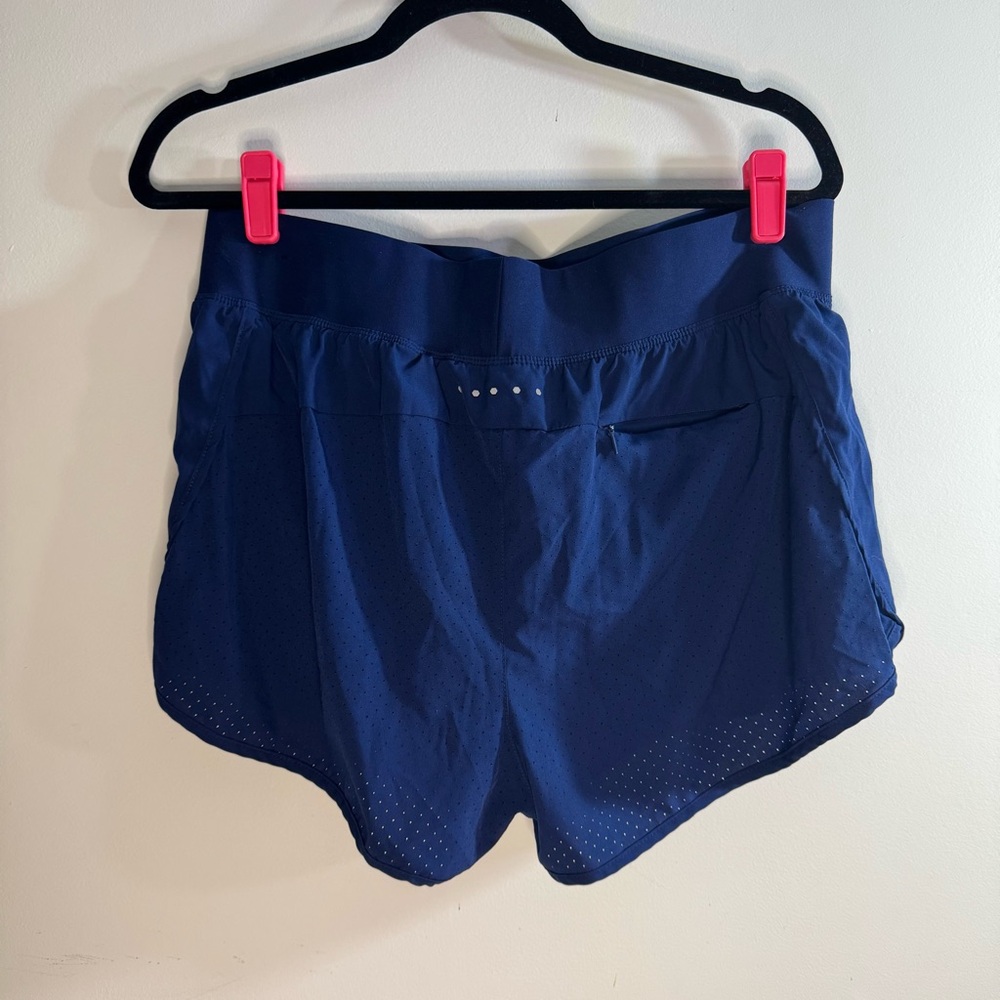 ASICS Running Shorts Large Blue 2 in 1 Lined Athletic Workout Gym Women - Picture 5 of 8